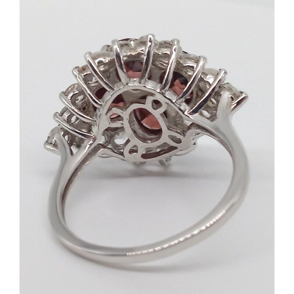 Chuck Clemency Garnet Quartz CZ Gemstone Ring STS 925 Sterling Silver Size 7 - Picture 11 of 15